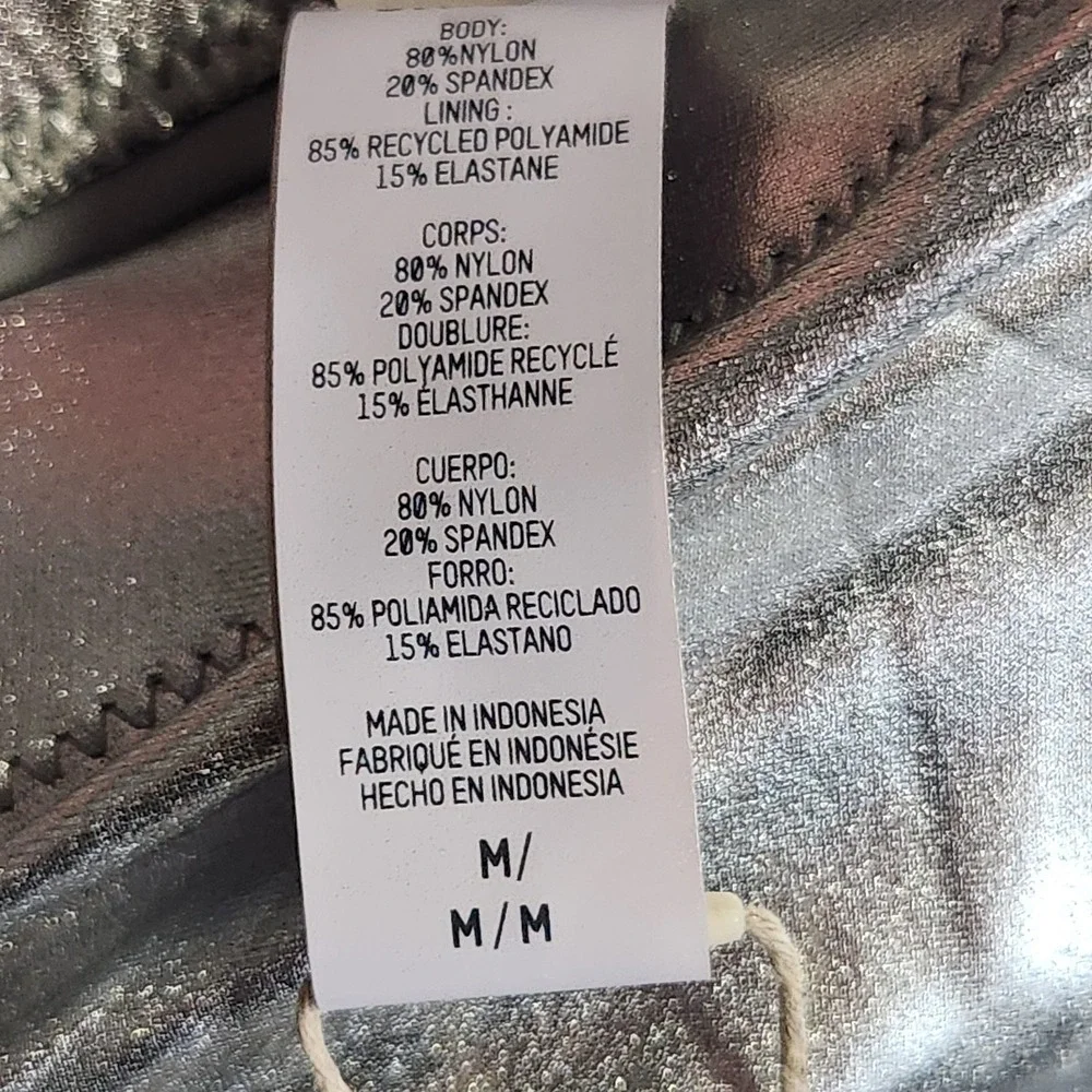 New SKIMS Metallic Swim V Waist Pant Nickel Size M NWT Medium Silver SO-PNT-2806